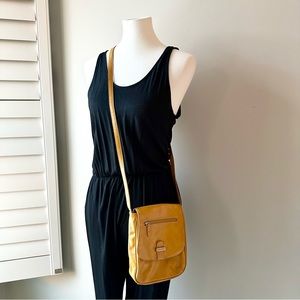 Nine West Mustard Gold Crossbody Handbag Purse